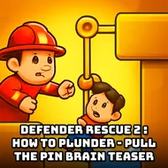 Defender Rescue 2 : How To Plunder - Pull The Pin Brain Teaser - IQ Test Games game